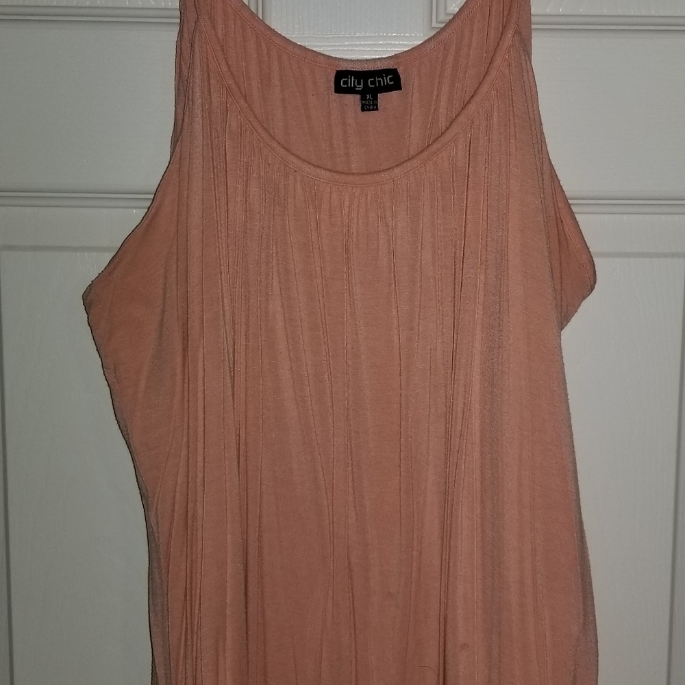 City Chic, Peach colored bubble hem plus size top